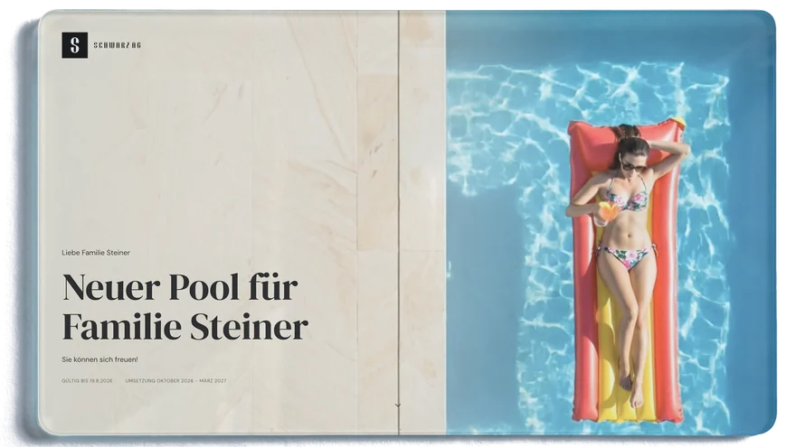 Olorio-Angebot: Neuer Pool für Familie Steiner